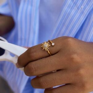 18K Gold Plated Adjustable Sun Ring